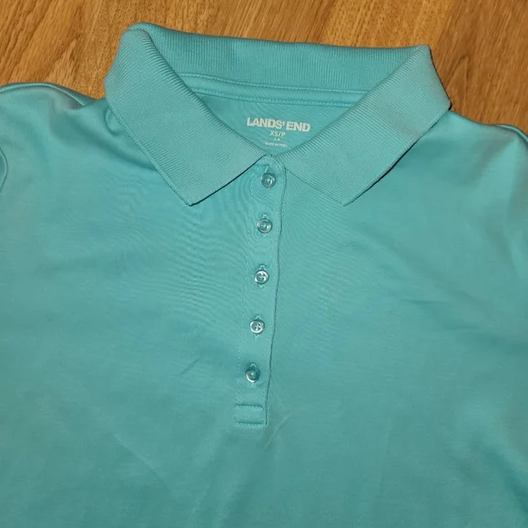 Lands' End teal Polo Shirt x-small - Picture 3 of 9